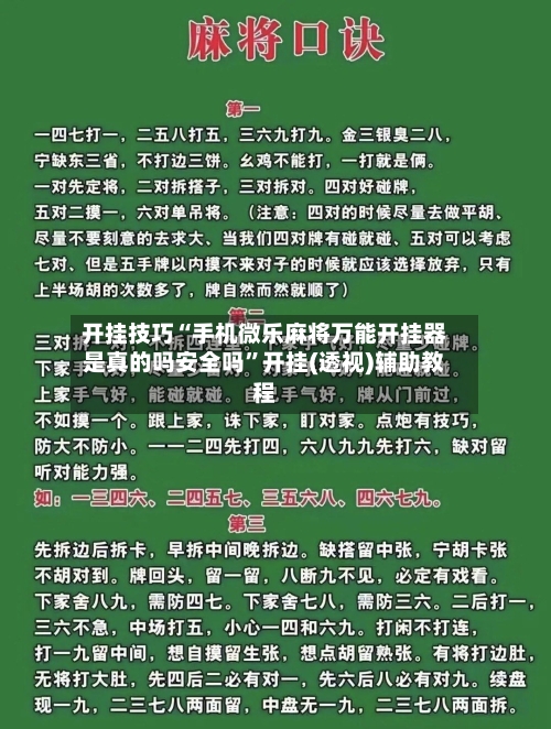 开挂技巧“手机微乐麻将万能开挂器是真的吗安全吗”开挂(透视)辅助教程-第2张图片